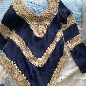 Long sleeve silky braided shirt